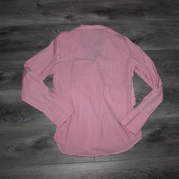 Who What Wear Womens Striped Blouse With Tie Front Top-Pink-Size XS-GUC - Picture 6 of 6